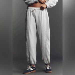 NWOT Daily Practice by Anthropologie Lace-Inset Jogger Sweatpants